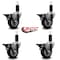 Service Caster 3.5'' Maroon Poly Swivel 1-1/4'' Expanding Stem Caster Set with Brake, 4PK SCC-EX20S3514-PPUB-MRN-PLB-114-4 - alternate 4